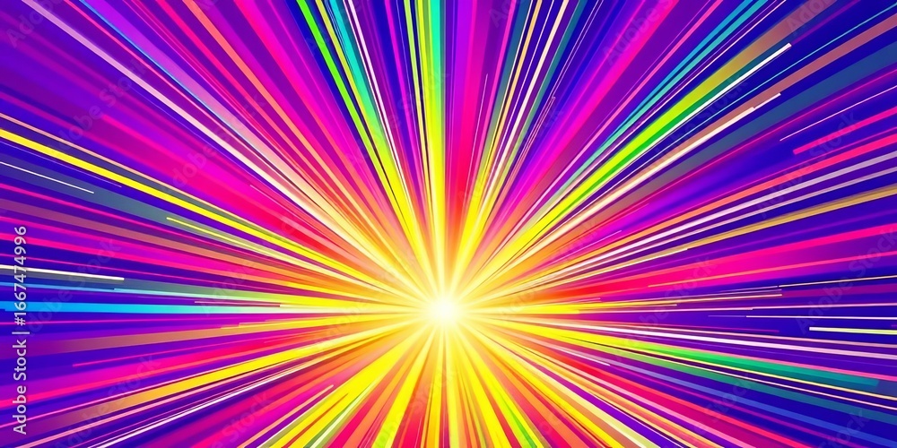Obraz premium Abstract sunburst vector background with radiating lines and vibrant colors, shine, star