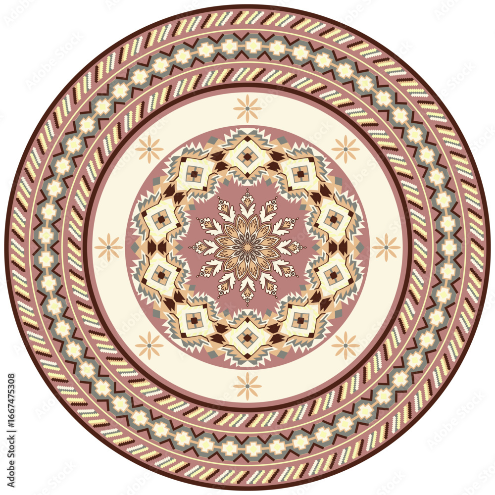 Fototapeta premium Circular pattern, carpet edge, circle carpet