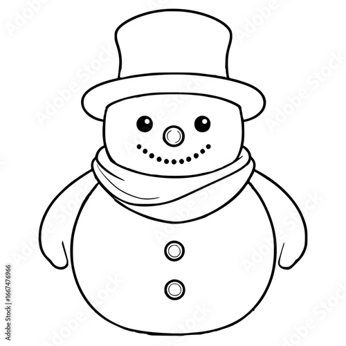Clean outline drawing of a Abominable Snowman minimalistic design for coloring page