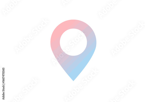 Pastel Pink and Blue Gradient Location Pin Icon.