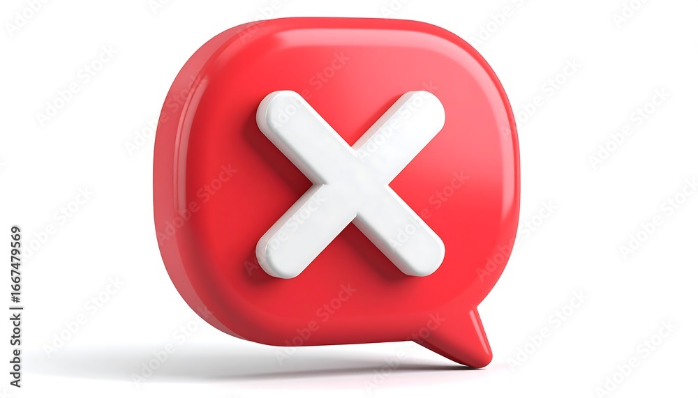 Obraz premium Red X Cancel Speech Bubble Icon.