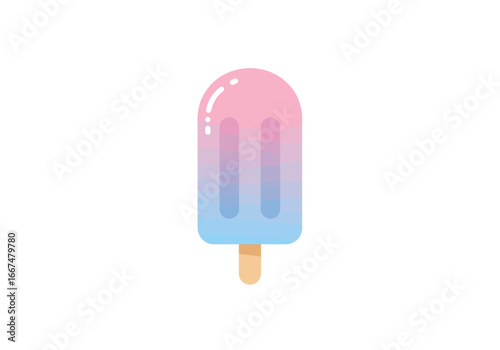 Pink and Blue Gradient Popsicle on Wooden Stick.