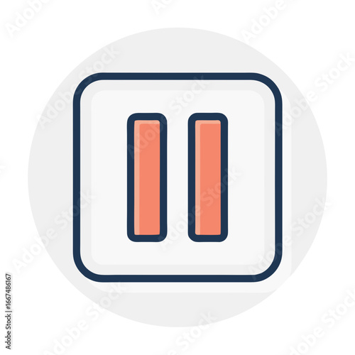 Play button, flat minimal line icon, white background