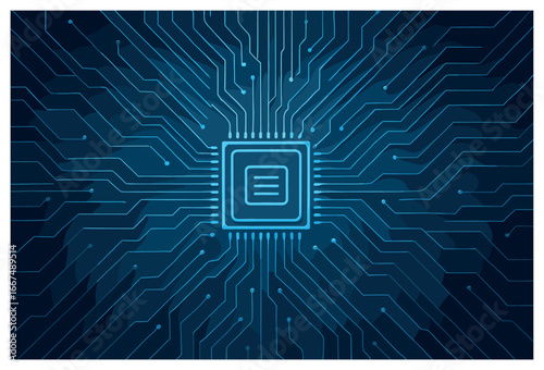 Futuristic circuit network vector design: high-tech digital blueprint for electronic innovations