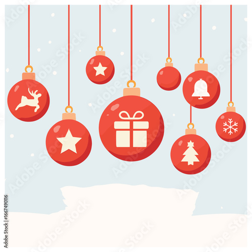 Christmas ornaments vector design - festive holiday decorations with winter motifs