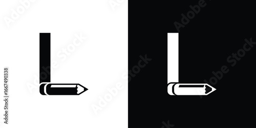 Creative pencil logo with combination letter from A to Z premium vector