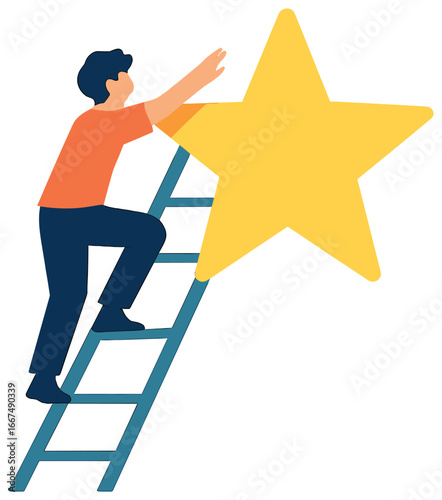 Ambition vector: achieving goals through climbing ladders and reaching for stars