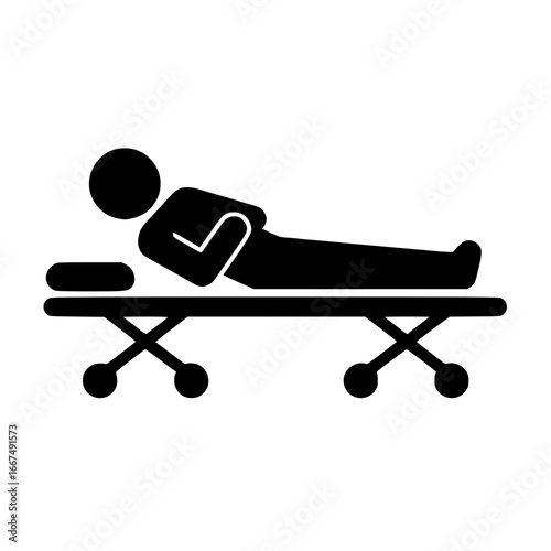 Stickman on Stretcher SVG Clip Art