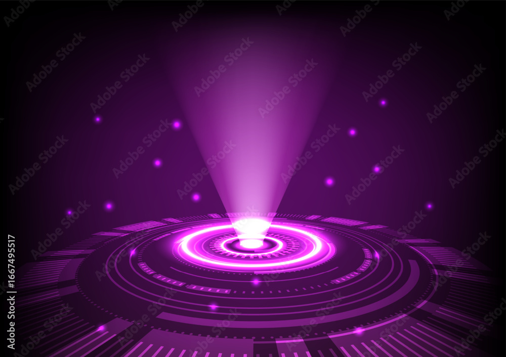 Obraz premium Light ray on tech wheel, abstract technology background.