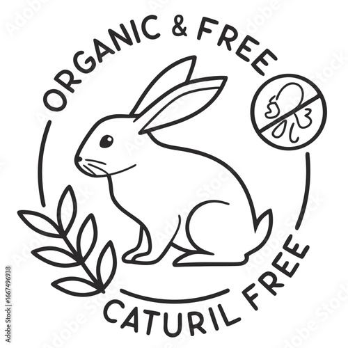Organic and natural cruelty free rabbit symbol