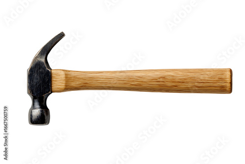 Classic Metal Hammer on Wooden Handle Ideal for Construction and Repair Work in Workshop or Home Setting