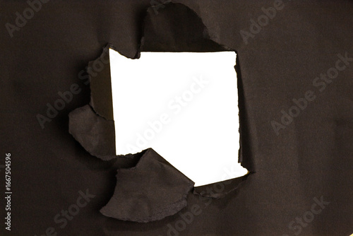 black paper with torn hole, PNG transparent file