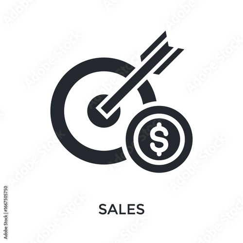 Sales Icon Glyph Style. Vector Illustration For Graphic Design