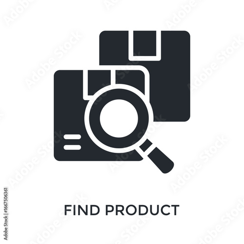 Find Product Icon Glyph Style. Vector Illustration For Graphic Design