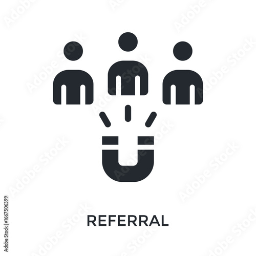 Referral Icon Glyph Style. Vector Illustration For Graphic Design