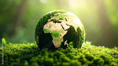Wallpaper Mural Green Earth Globe in Moss Nature with Environment  Conservation Concept. Torontodigital.ca