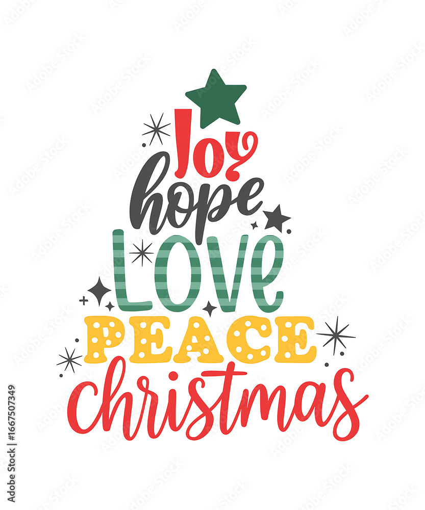 Fototapeta premium Joy Hope Love Peace Christmas