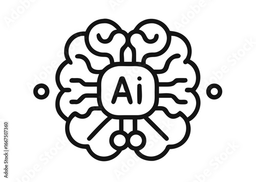 Abstract digital brain icon representing artificial intelligence and machine learning concepts with vibrant colors