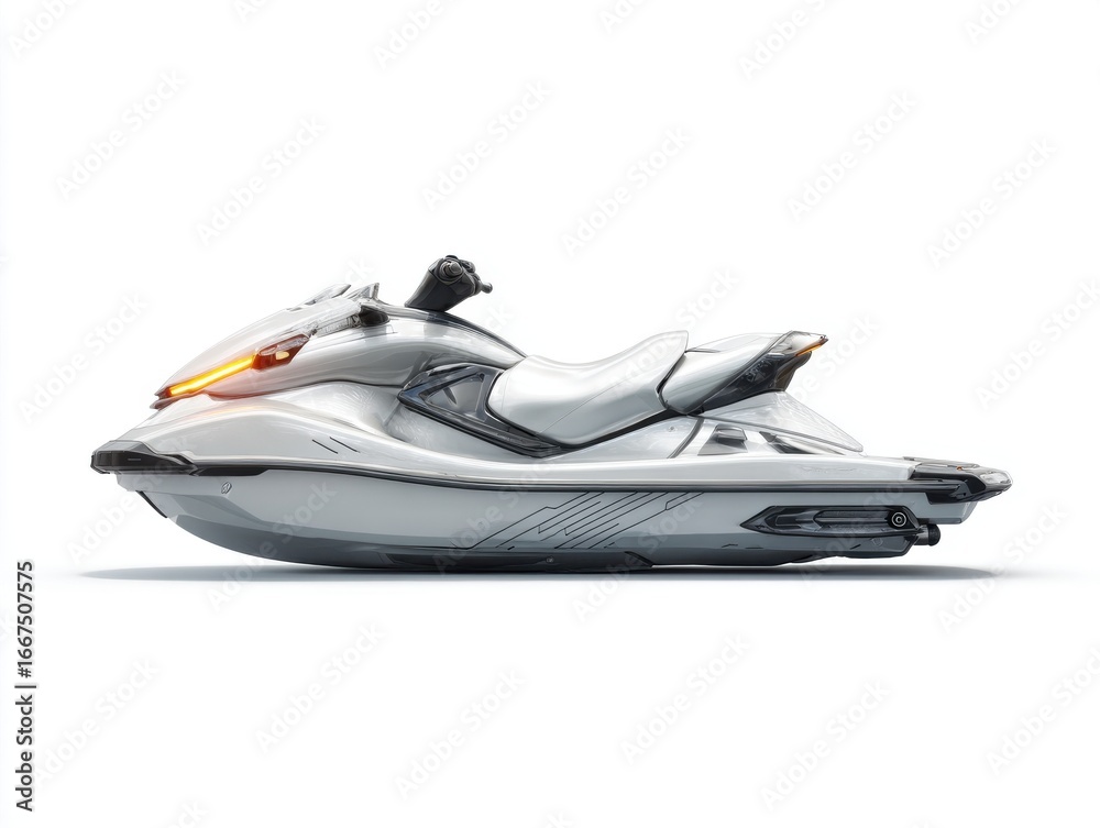 Naklejka premium Sleek White Personal Watercraft on White Background