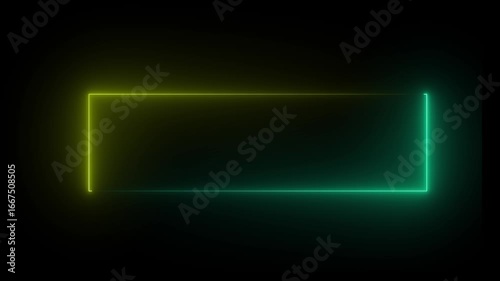 Wallpaper Mural Abstract moving neon square, rectangle frame animation, Glowing neon two color rectangle frame line animation on dark background. Torontodigital.ca