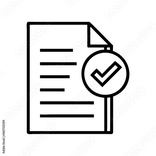 Document with checkmark symbolizing approved ESG strategy icon  