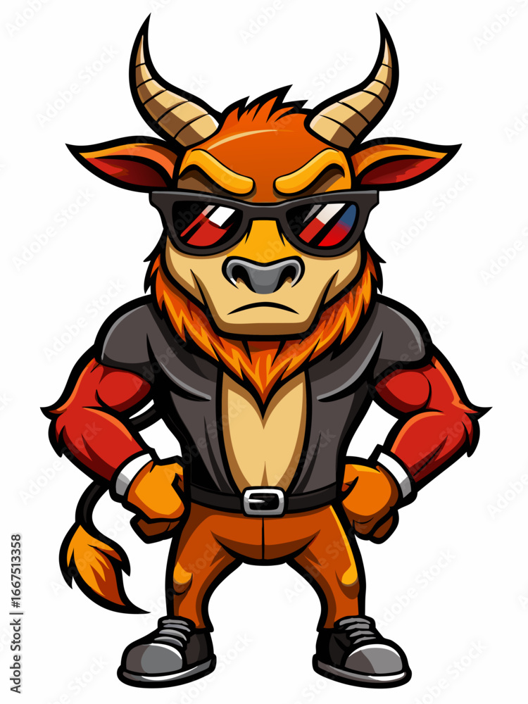 Naklejka premium colorful illustration of a cartoon impala mascot, isolated on white background, suitable for logo, mascot, branding, game character, and etc