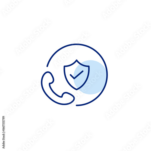Verified caller, call privacy and protection. Pixel perfect, editable stroke vector icon