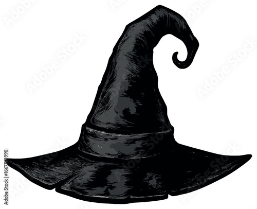 Sinister witch's hat vector for halloween: spooky, mysterious, and dark art design