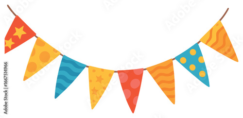 Colorful bunting flags vector for celebrations and festive holiday decor design
