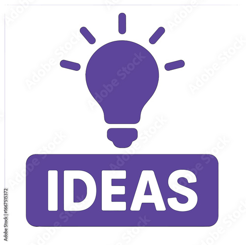 Creative idea vector: purple inspiration, innovation, and imagination icon for concepts