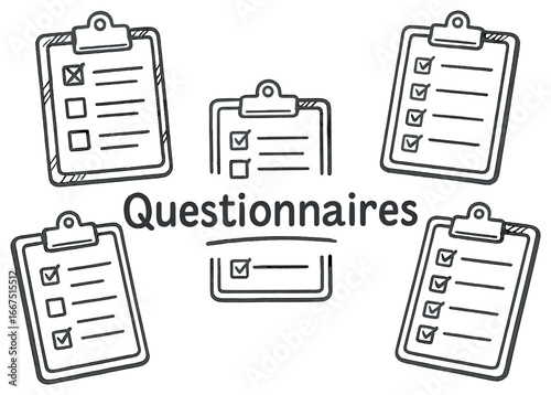 Monochrome questionnaires vector: simplistic checklist design for easy progress tracking