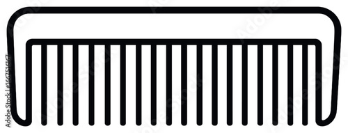 Classic comb design vector for hair grooming and styling | simple black silhouette