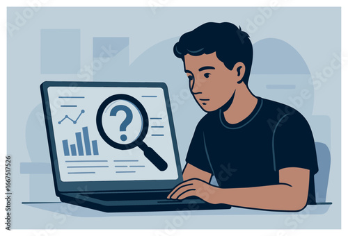 Digital data analysis vector: exploring analytics, insights, and trends with modern tools