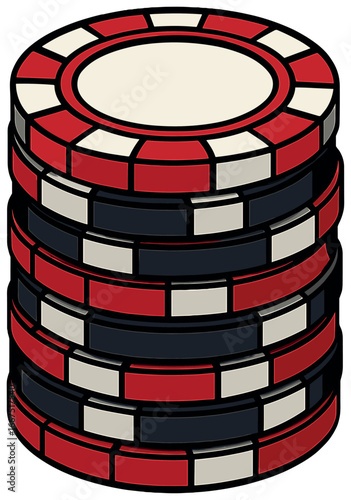 Casino poker chips vector: gambling, betting, casino night fun