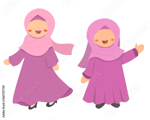 Cute girl in hijab illustration