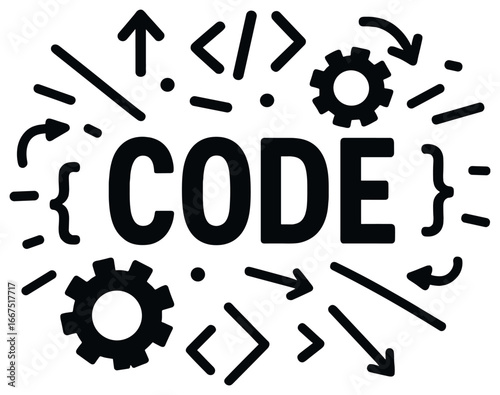 Dynamic code symbols vector: programming elements for developers and tech enthusiasts