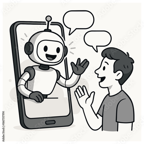 Robot interaction vector: engaging with friendly ai and technology concepts