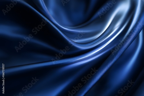 Wallpaper Mural Blue background with smooth, flowing lines of light blue and dark navy, creating an elegant abstract design. Torontodigital.ca