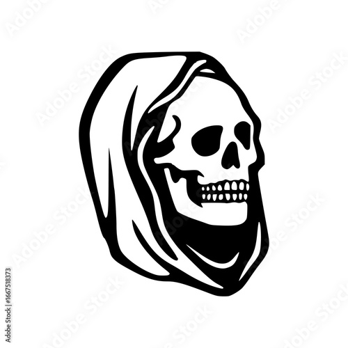 hooded skull of death graphic