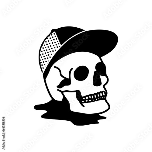 streetwear skull with hat