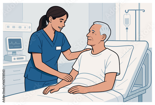 Nurse's careful assistance: compassionate elderly caregiver support, medical help for senior patients