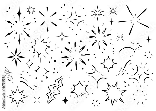 Collection of shattered broken crack and fissure silhouettes for graphic design applications