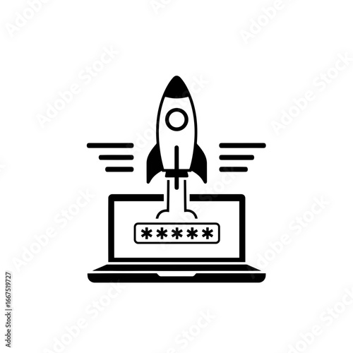 Vector art of a stylized black and white illustration of a brilliant cut diamond, isolated on a, with radiating light