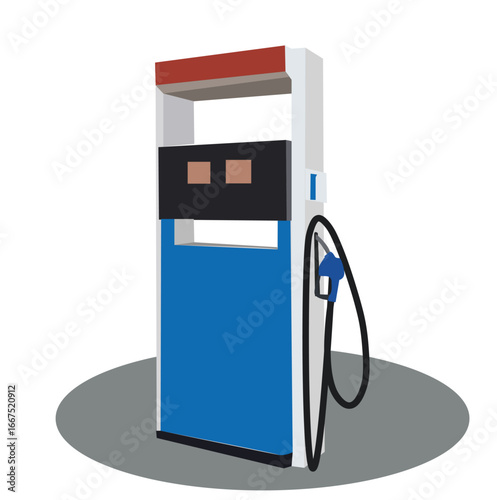 Gas or petrol station. Gas station pump with fuel nozzle of petrol pump