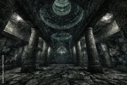 Mysterious Ancient Hallway Interior