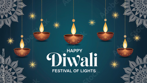 Celebrate the joy of Diwali with vibrant lamps and blessings during the Festival of Lights festive season with traditional decorations