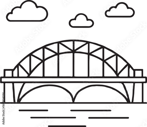 bridge over a river vector illustration.