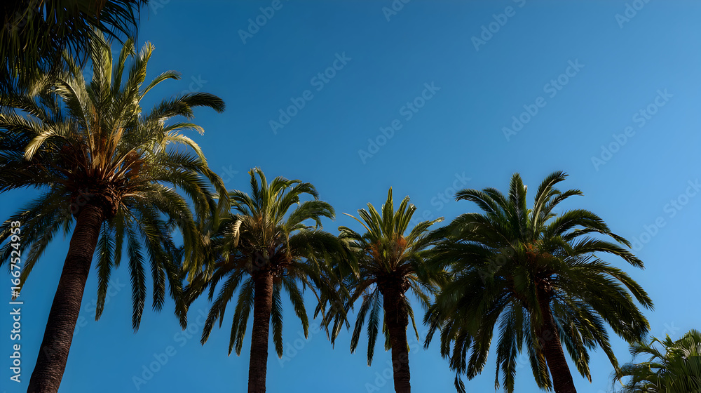 Obraz premium palm trees against blue sky