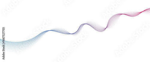 Flowing Dot Wave halftone gradient pattern on transparent background	
