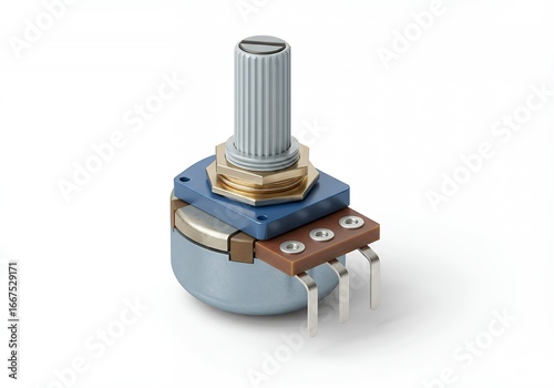 Precision electronic potentiometer component, essential for audio control and circuit adjustment